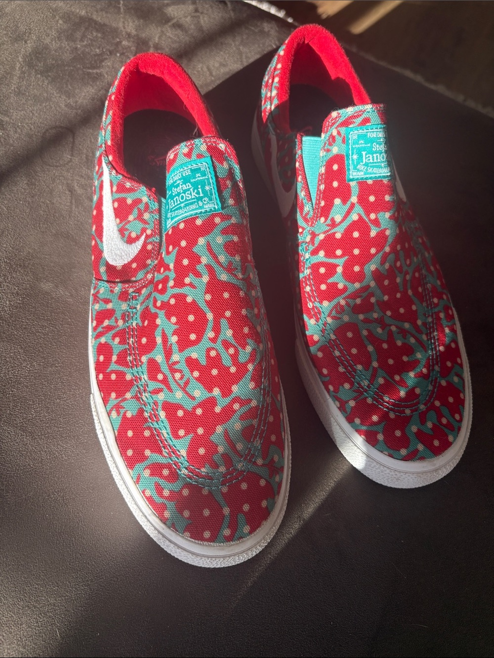 Nike Red & Teal Slip-On Sneakers - Janoski Style